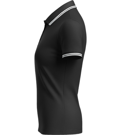 Premium Women´s contrast polo shirt_BLACK WHITE_left