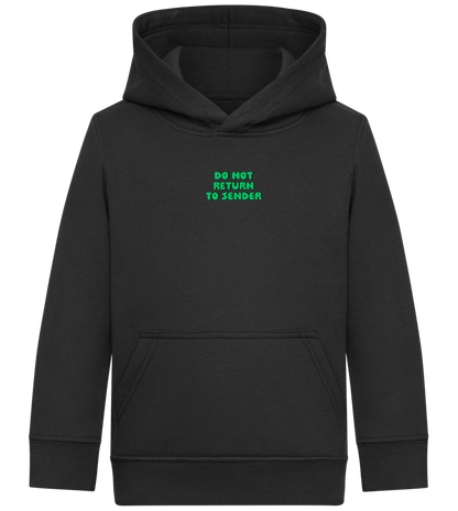 Do Not Return to Sender Design - Comfort Kids Hoodie_BLACK_front