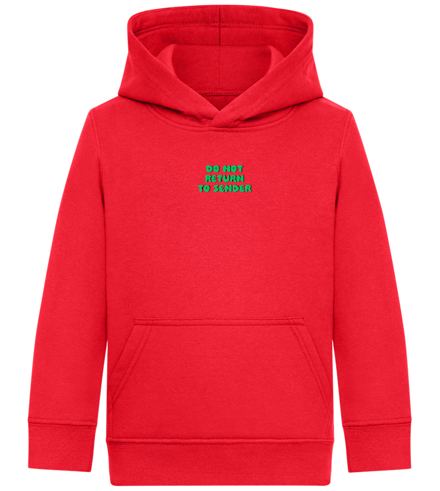 Do Not Return to Sender Design - Comfort Kids Hoodie_BRIGHT RED_front