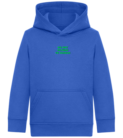 Do Not Return to Sender Design - Comfort Kids Hoodie_ROYAL_front