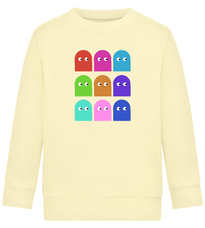 Classic Ghosts Design - Comfort Kids Sweater_AMARELO CLARO_front