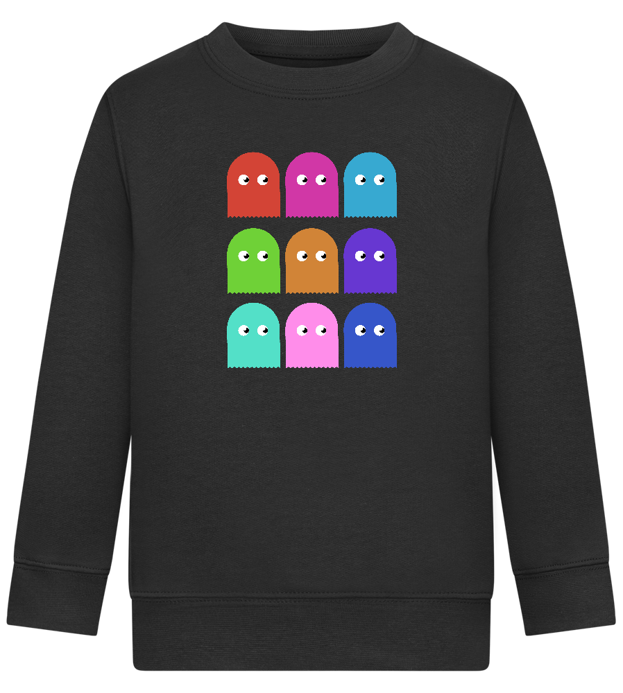 Classic Ghosts Design - Comfort Kids Sweater_BLACK_front