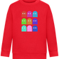 Classic Ghosts Design - Comfort Kids Sweater_BRIGHT RED_front