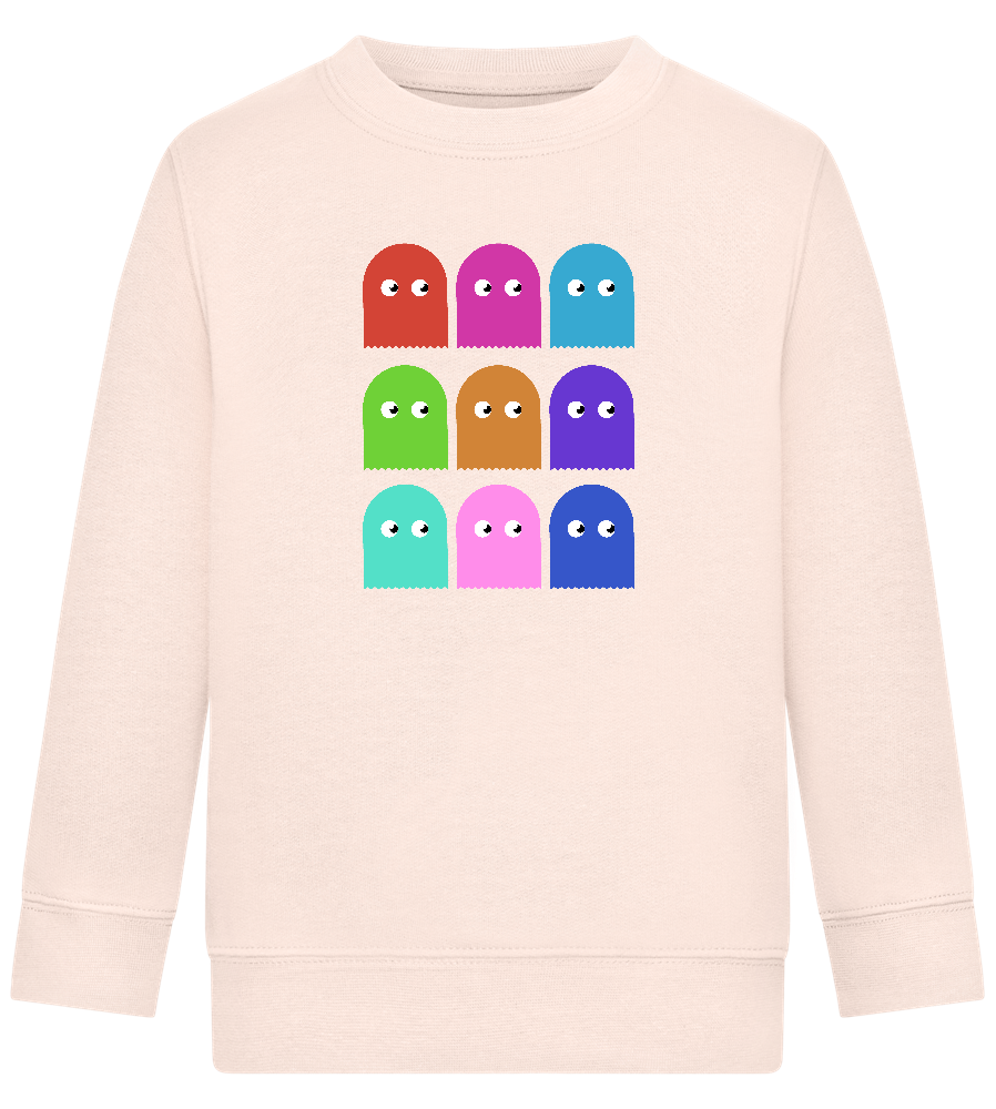 Classic Ghosts Design - Comfort Kids Sweater_LIGHT PEACH ROSE_front