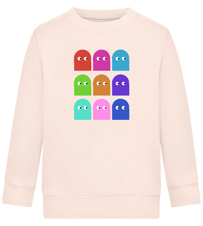 Classic Ghosts Design - Comfort Kids Sweater_LIGHT PEACH ROSE_front