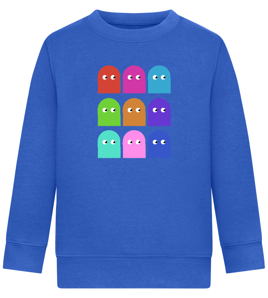 Classic Ghosts Design - Comfort Kids Sweater_ROYAL_front