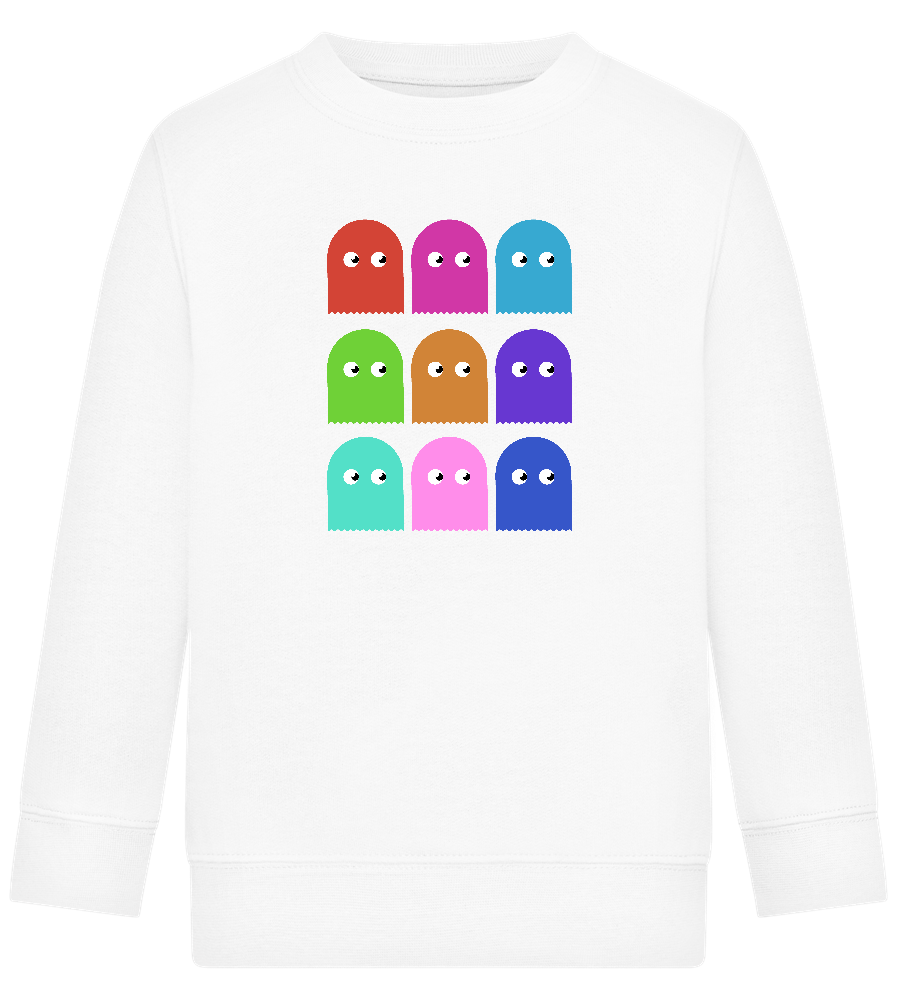 Classic Ghosts Design - Comfort Kids Sweater_WHITE_front