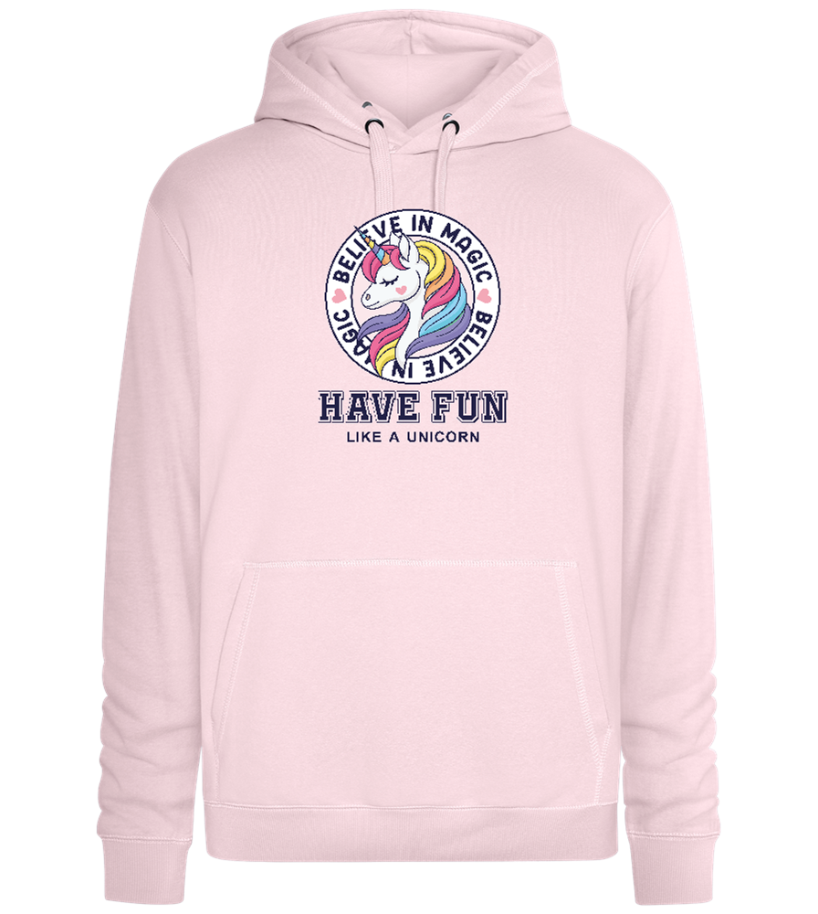 Believe in Magic Unicorn Design - Premium unisex hoodie_LIGHT PEACH ROSE_front