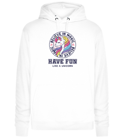 Believe in Magic Unicorn Design - Premium unisex hoodie_WHITE_front