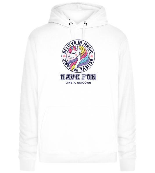 Believe in Magic Unicorn Design - Premium unisex hoodie_WHITE_front