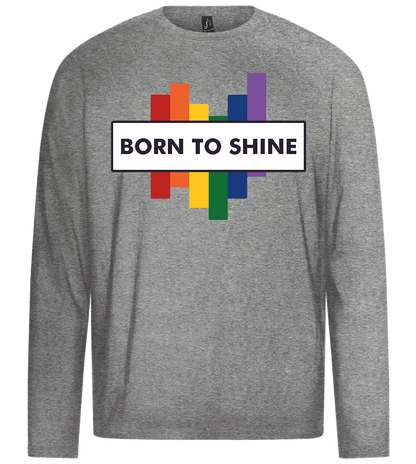 Born To Shine Rainbow Design - Premium men's long sleeve t-shirt_ORION GREY_front