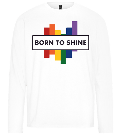 Born To Shine Rainbow Design - Premium men's long sleeve t-shirt_WHITE_front