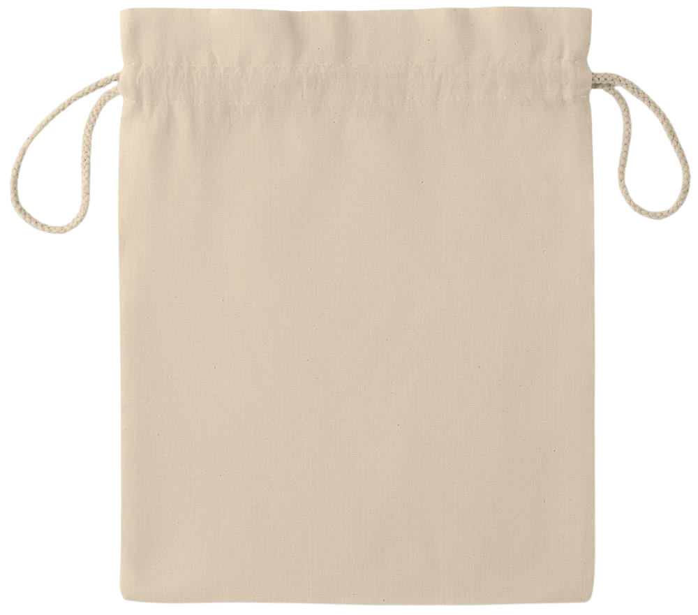 Essential medium drawcord gift bag_BEIGE_front