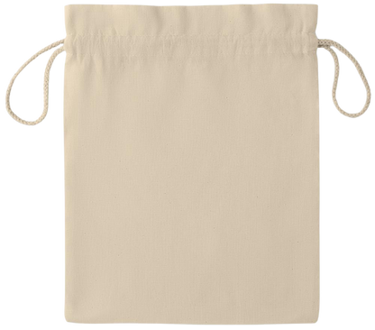 Essential medium drawcord gift bag_BEIGE_front