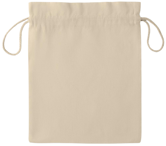 Basic medium drawcord gift bag_BEIGE_front