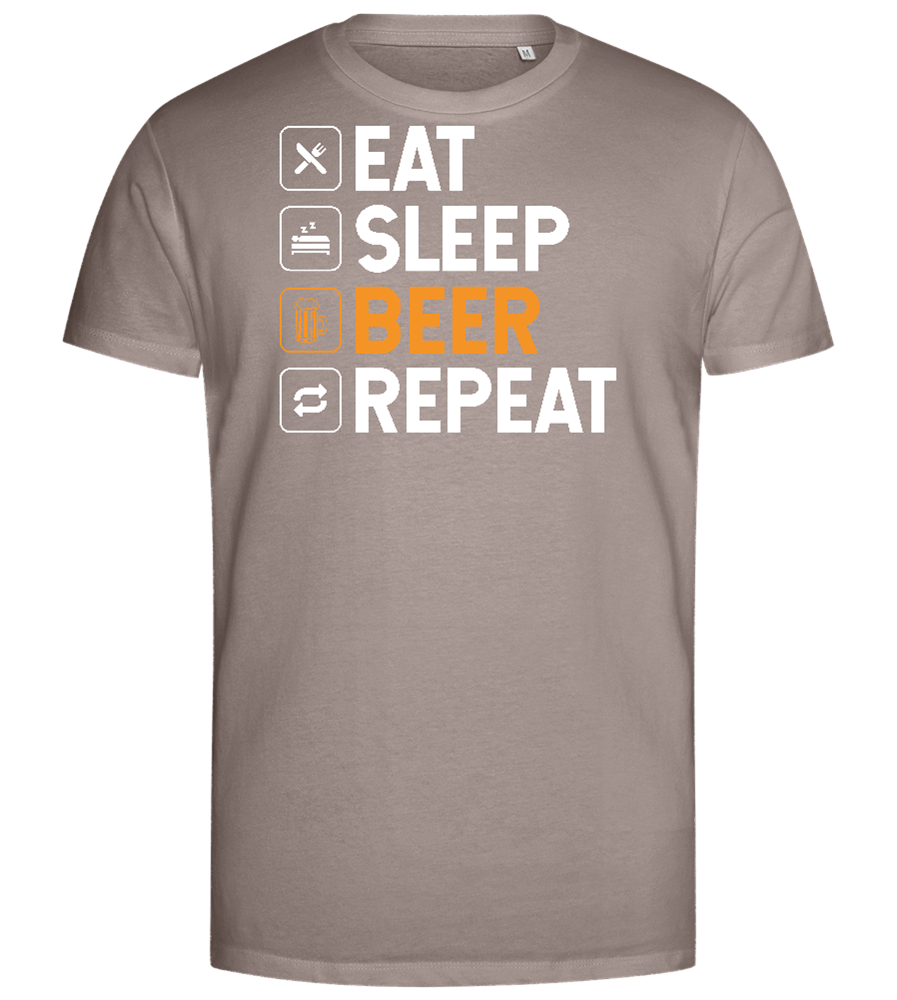 Sleep Beer Repeat Design - Premium men's close fitting t-shirt_CHARCOAL CHIN_front