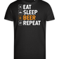 Sleep Beer Repeat Design - Premium men's close fitting t-shirt_DEEP BLACK_front