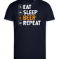 Sleep Beer Repeat Design - Premium men's close fitting t-shirt_FRENCH NAVY_front