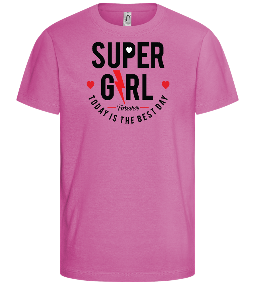 Supergirl Design - Comfort girls' t-shirt_PINK ORCHID_front