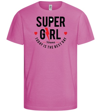 Supergirl Design - Comfort girls' t-shirt_PINK ORCHID_front