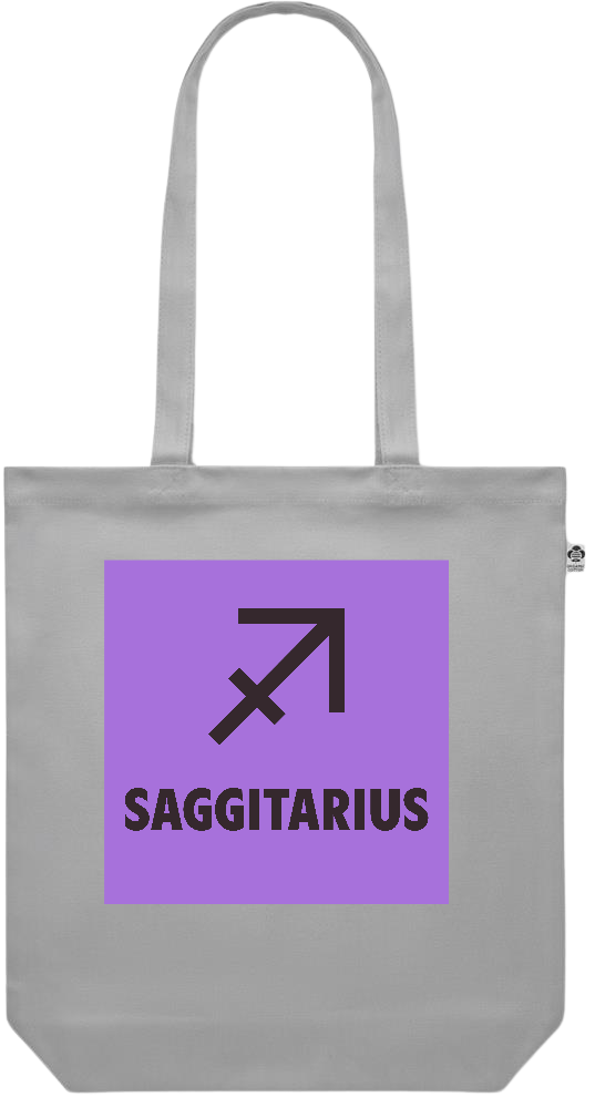 Zodiac Saggitarius Design - Premium colored organic canvas shopping bag_GREY_front