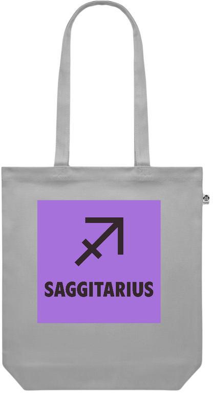 Zodiac Saggitarius Design - Premium colored organic canvas shopping bag_GREY_front