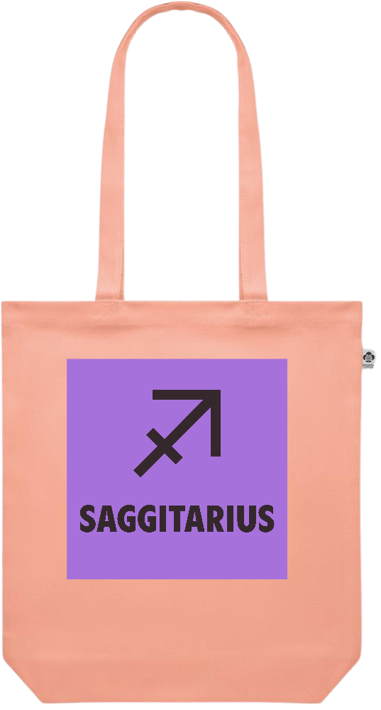 Zodiac Saggitarius Design - Premium colored organic canvas shopping bag_ORANGE_front