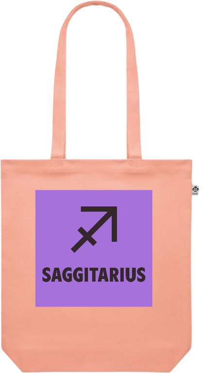 Zodiac Saggitarius Design - Premium colored organic canvas shopping bag_ORANGE_front