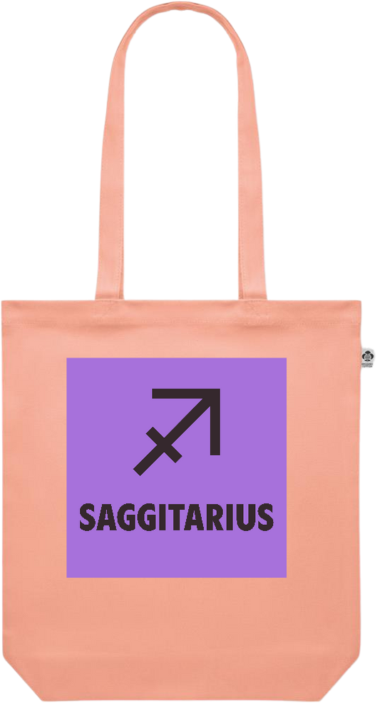 Zodiac Saggitarius Design - Premium colored organic canvas shopping bag_ORANGE_front