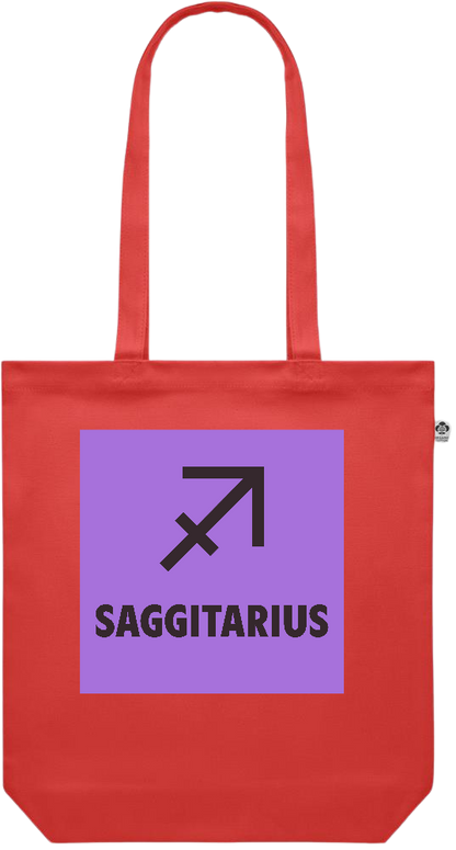 Zodiac Saggitarius Design - Premium colored organic canvas shopping bag_RED_front