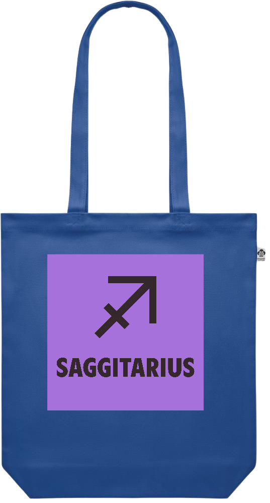 Zodiac Saggitarius Design - Premium colored organic canvas shopping bag_ROYAL BLUE_front