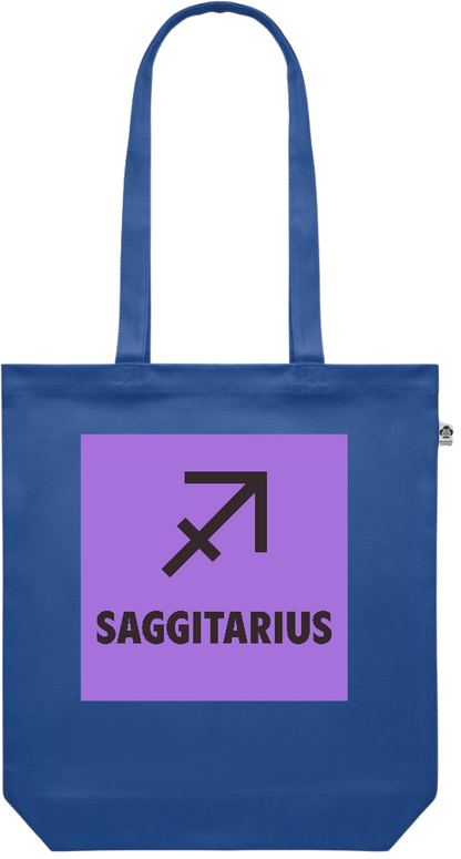 Zodiac Saggitarius Design - Premium colored organic canvas shopping bag_ROYAL BLUE_front