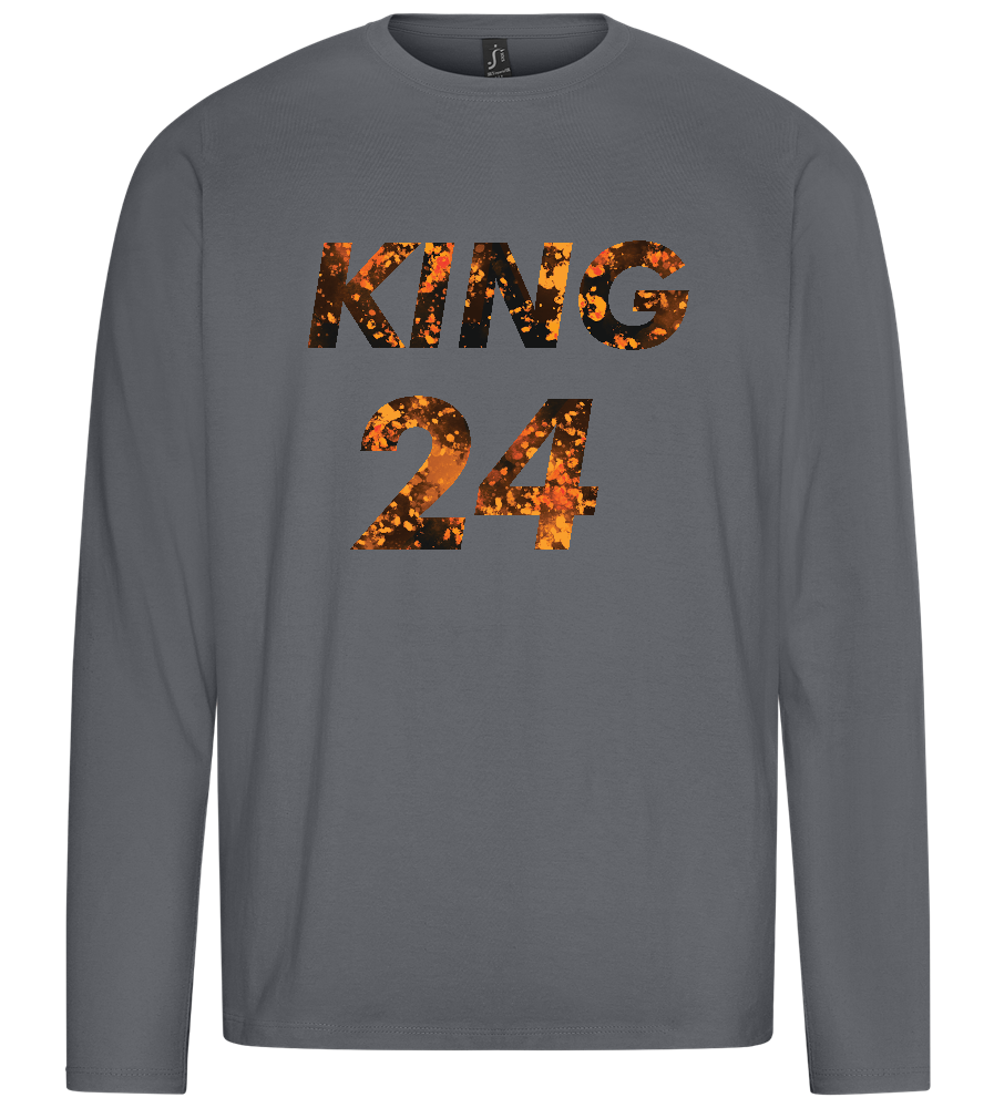 KING 24 Design - Premium men's long sleeve t-shirt_MOUSE GREY_front