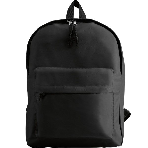 600D Zippered Backpack_BLACK_front