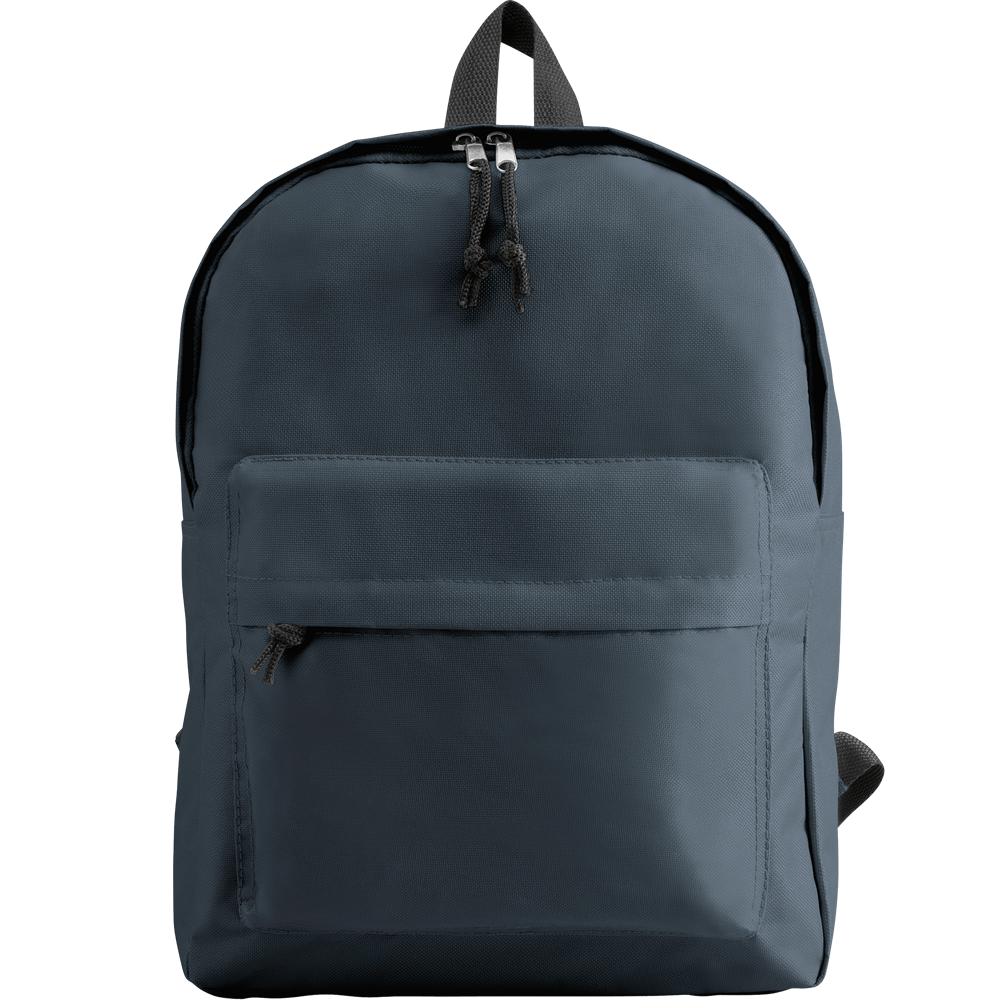 600D Zippered Backpack_BLUE_front
