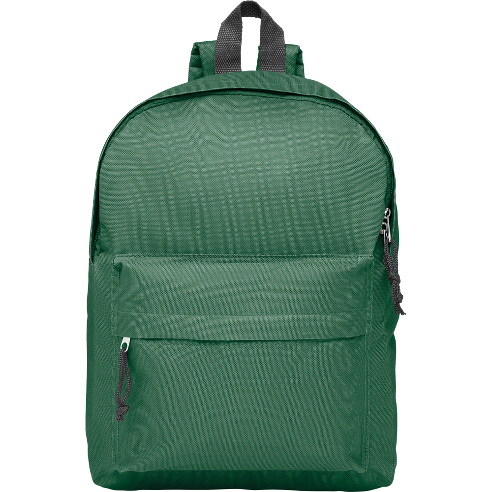 600D Zippered Backpack_DARK GREEN_front
