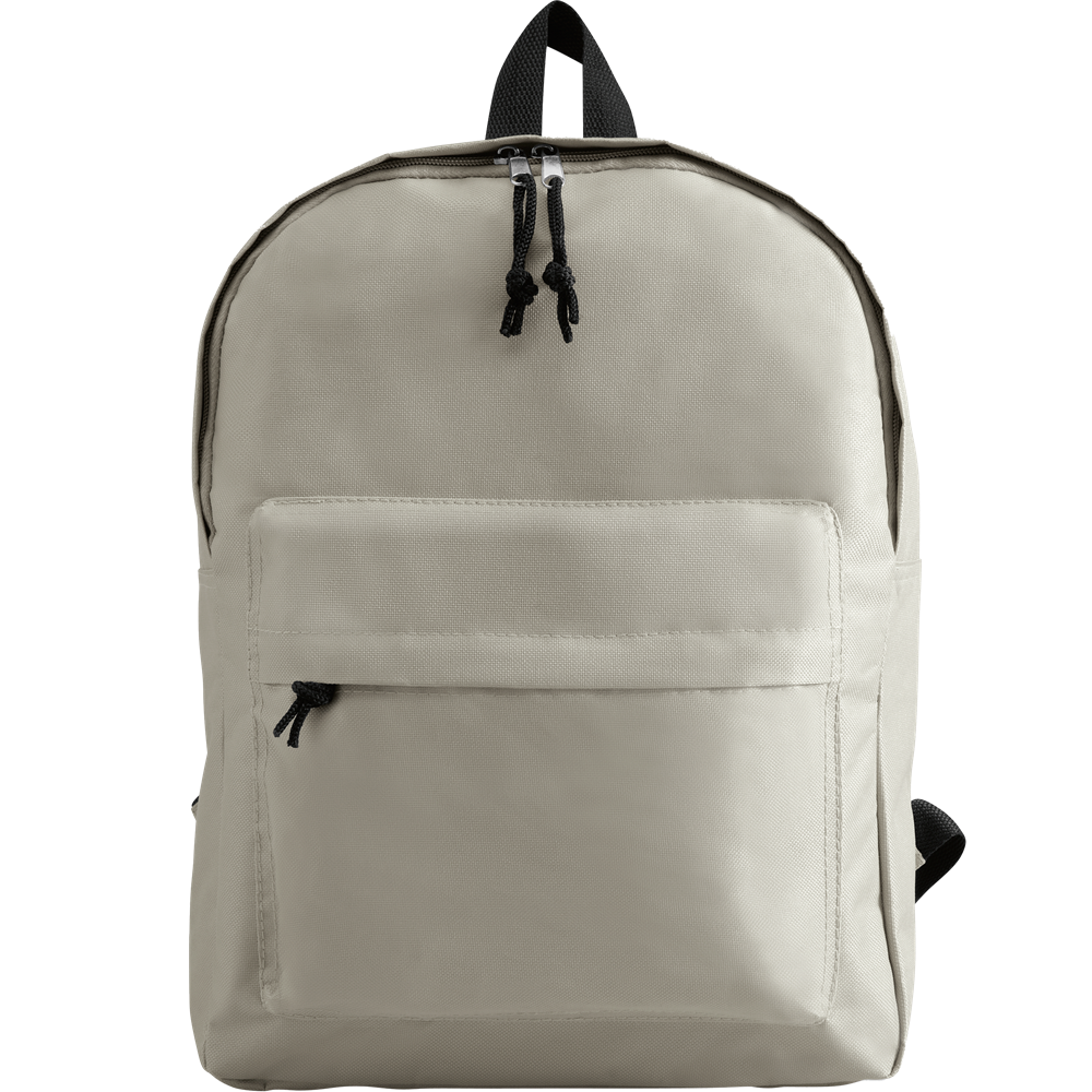 600D Zippered Backpack_GREY_front
