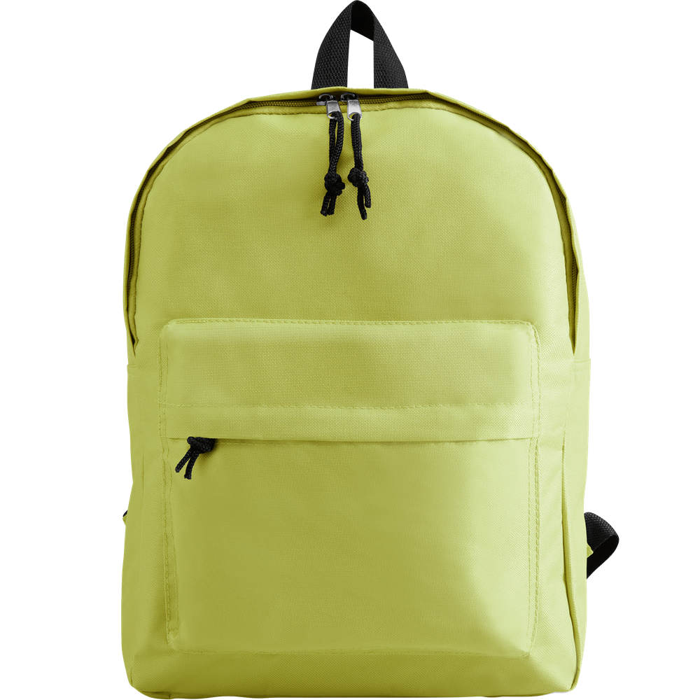 600D Zippered Backpack_LIME_front