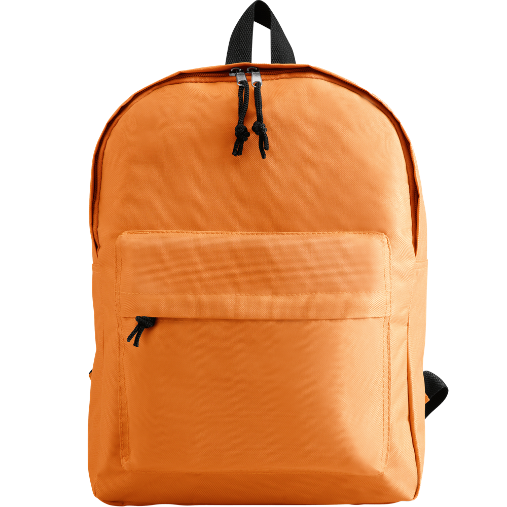 600D Zippered Backpack_ORANGE_front