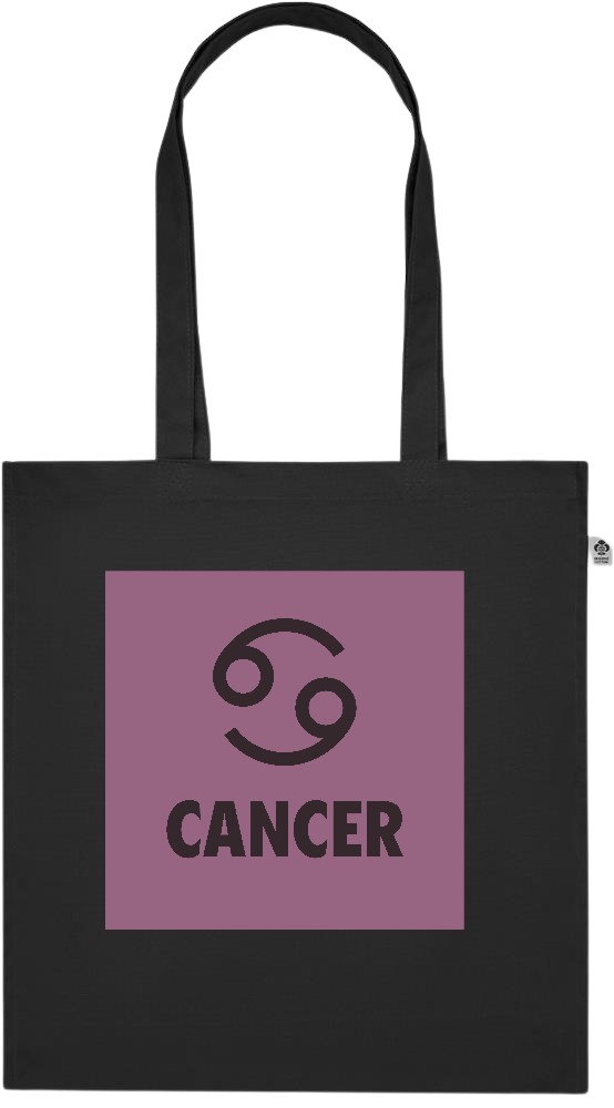 Zodiac Cancer Design - Premium colored organic cotton tote bag_BLACK_front