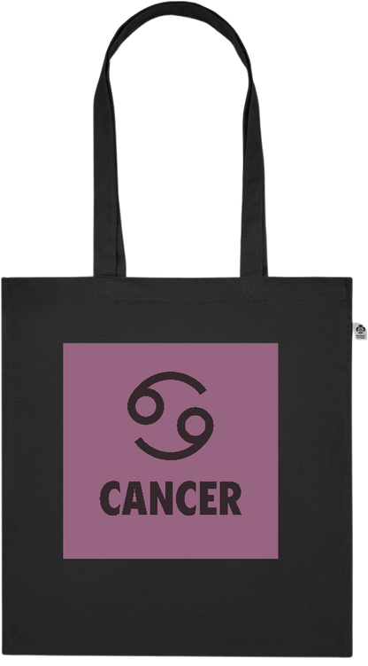 Zodiac Cancer Design - Premium colored organic cotton tote bag_BLACK_front