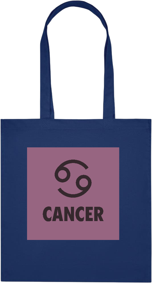 Zodiac Cancer Design - Premium colored organic cotton tote bag_BLUE_front