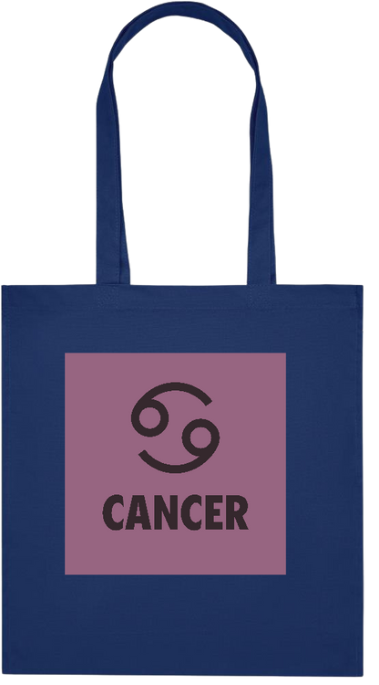 Zodiac Cancer Design - Premium colored organic cotton tote bag_BLUE_front