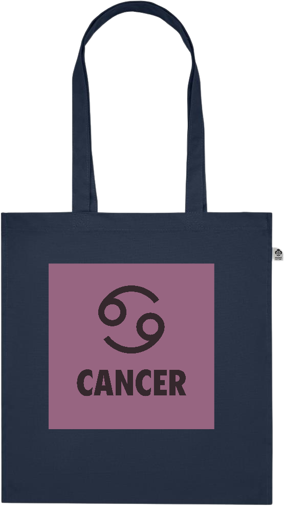 Zodiac Cancer Design - Premium colored organic cotton tote bag_FRENCH NAVY_front