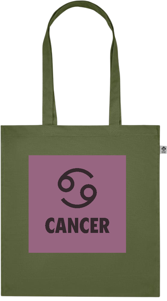 Zodiac Cancer Design - Premium colored organic cotton tote bag_GREEN_front