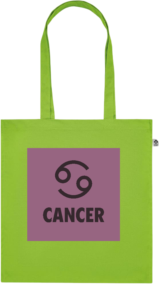 Zodiac Cancer Design - Premium colored organic cotton tote bag_LIME_front