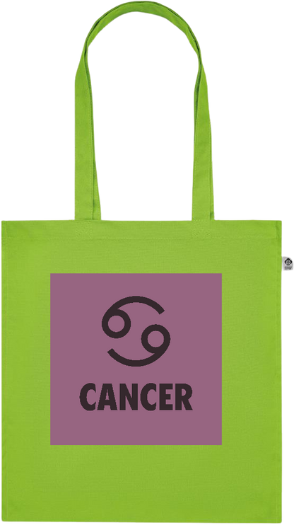 Zodiac Cancer Design - Premium colored organic cotton tote bag_LIME_front