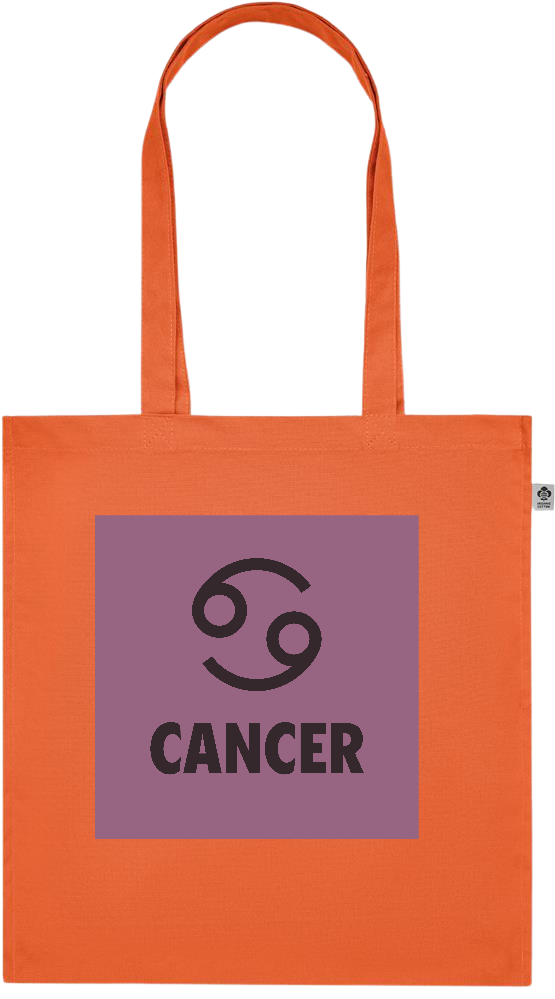 Zodiac Cancer Design - Premium colored organic cotton tote bag_ORANGE_front