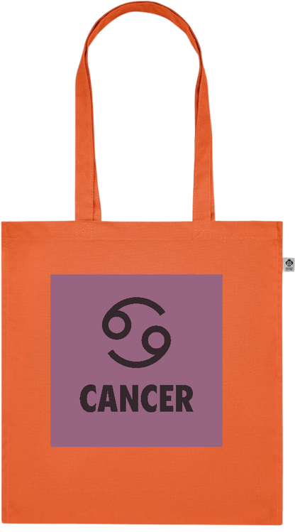 Zodiac Cancer Design - Premium colored organic cotton tote bag_ORANGE_front