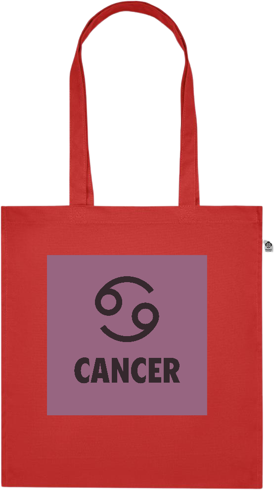 Zodiac Cancer Design - Premium colored organic cotton tote bag_RED_front